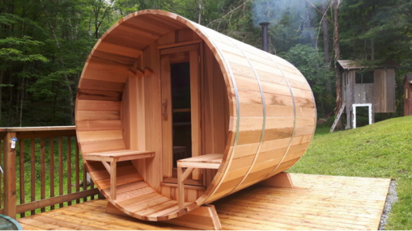 Barrel Sauna Red Cedar 305 cm ø213 cm