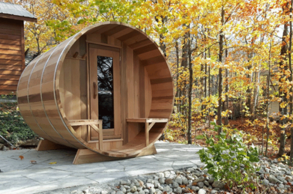 Barrel Sauna Red Cedar 244 cm ø 213 cm - Afbeelding 2