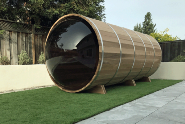Panoramic Barrel Sauna 305 cm ø188 cm